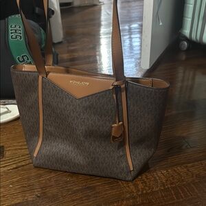 Michael Kors Brown Tote with Leather Trim